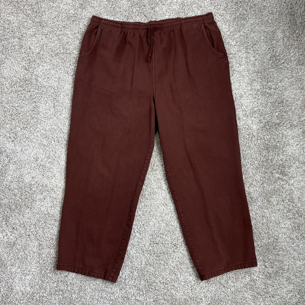 It's Your Adventure Pull On Pants Women 3X Burnt Brown Lagenlook Cotton Earthy
